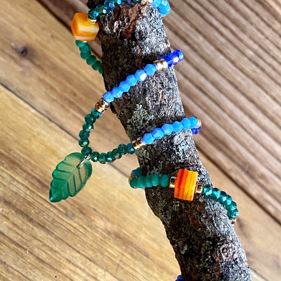 Ocean Sky Crystal Necklace with Austrian Crystals & SeaGlass - Picture 8 of 11